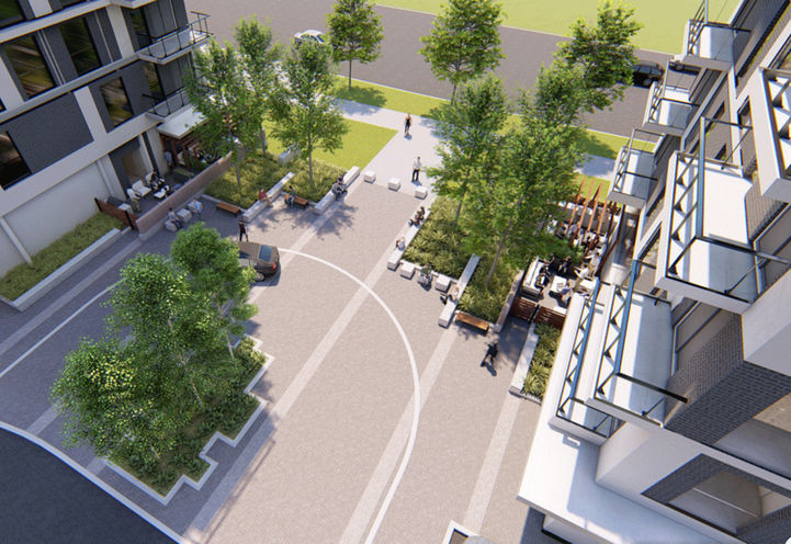 Panorama View into Piazza by Minto Group Inc