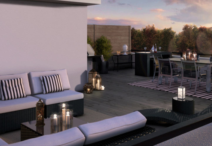 Private Rooftop Terrace at Oakvillage by Minto Communities