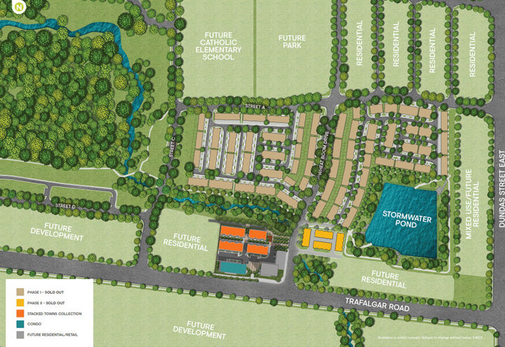 Site Map showing Future Location of Oakvillage by Minto Communities