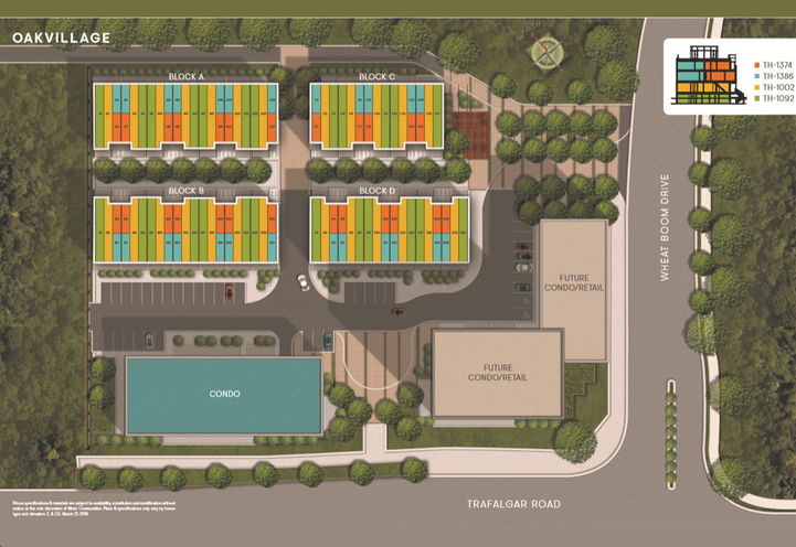 Site Plan for Oakvillage by Minto Communities
