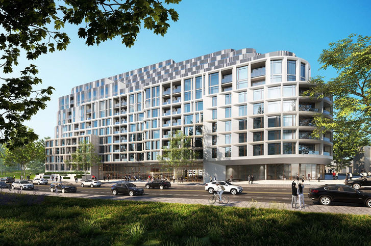 Northwest View of 3100 Bloor Street West Condos 
