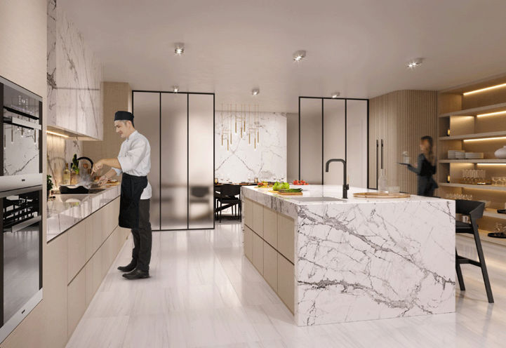 321 Davenport Condos Catering Kitchen with Chef