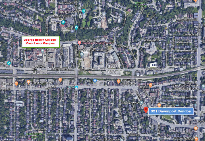 George Brown College close to 321 Davenport Road