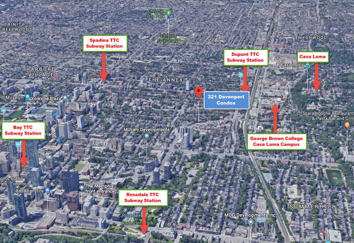 Surrounding Map Area of 321 Davenport Road
