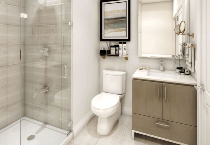 Bathroom With Stand up Shower at Edge Towers