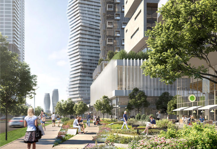 Northeast across the Park, M City Condos Phase 2 on Burnamthorpe Road and Confederation Parkway