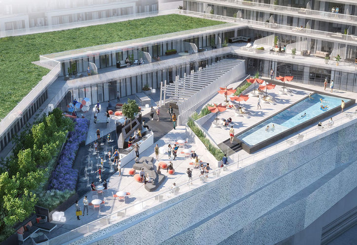 Pool Terrance, M City Condos Phase 2 on Burnamthorpe Road and Confederation Parkway