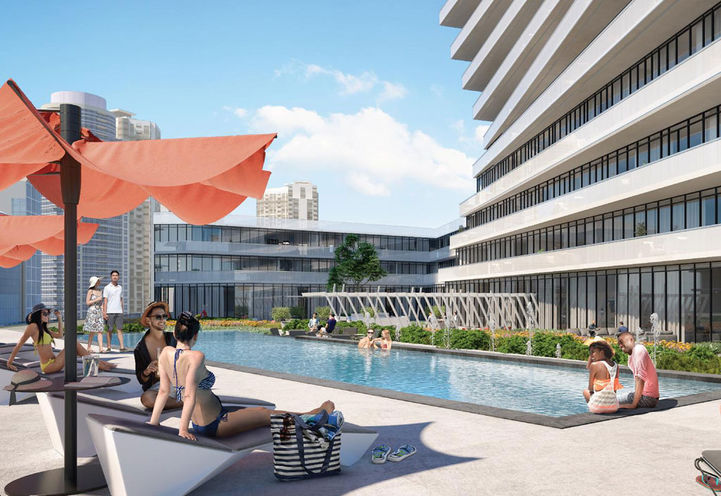 Rooftop Terrace Pool with Sun Loungers at M City Condos 2