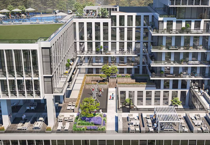 M City Condos 4 Bird's Eye View of Amenity Terrace with Pool