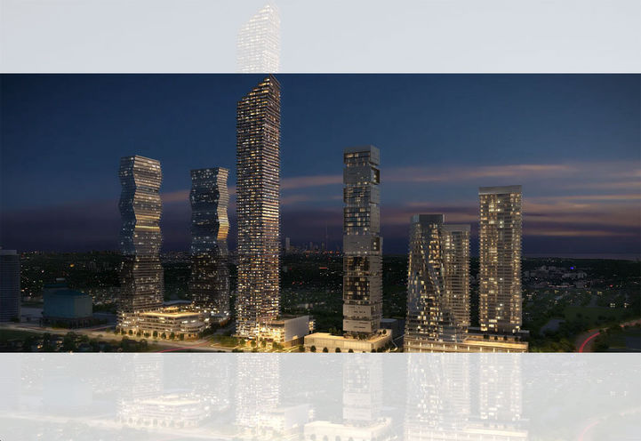 M City Condos 4 Community View of Towers at Dusk