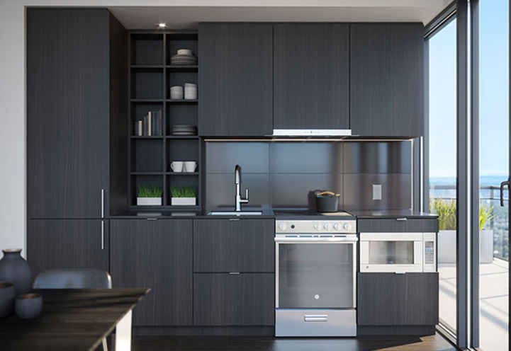 M City Condos 4 Dark Finished Kitchen and Appliances