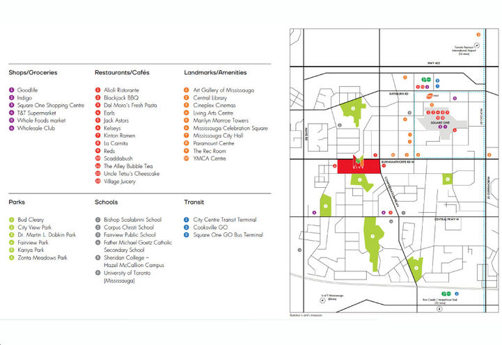 M City Condos 4 Map of Nearby Neighbourhood Lifestyle Amenities