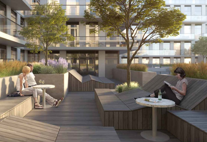 M City Condos 4 The Retreat Outdoor Oasis with Bench Seating