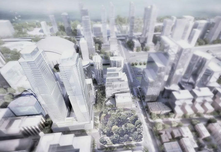 South-facing aerial view