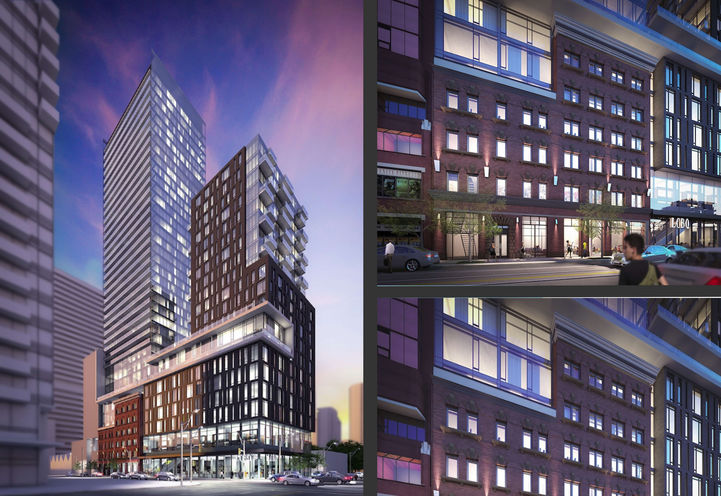 Earlier Draft, Heritage facade at 411 King Street Condos