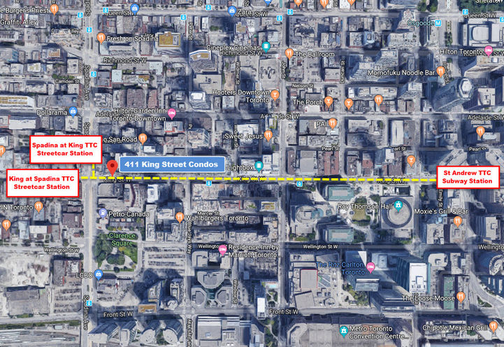 Easy Access to TTC Streetcar and Subway from 411 King St Condo