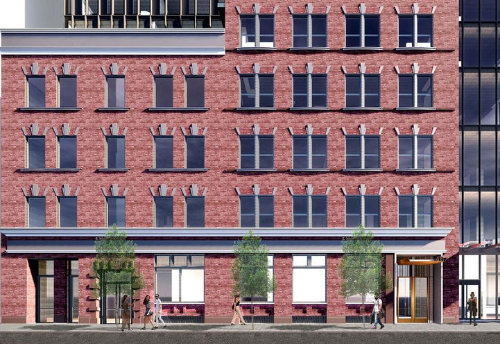 Looking to the Heritage Facades at  411 King St W, Toronto, ON