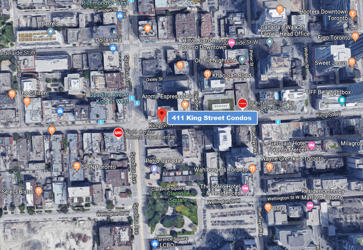 Planned Location of 411 King Street Condos