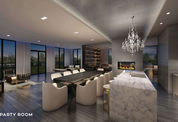Party Room at 42 Mill St Condos