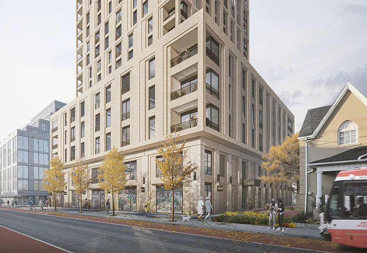 450 Dufferin Street Condos Street View of Podium Exteriors