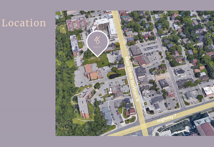 46 On Main Condos Aerial View of Project Location