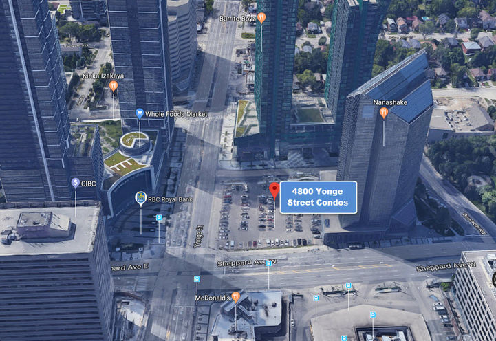 Planned Location of upcoming 4800 Yonge Street Condos