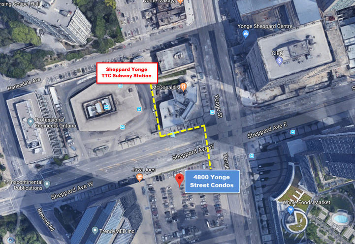 Steps from Sheppard Yonge TTC Subway from 4800 Yonge Street Condos