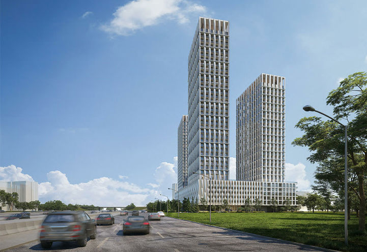 5 Capri Road Condos 3 Exterior View of Towers From the Roadway