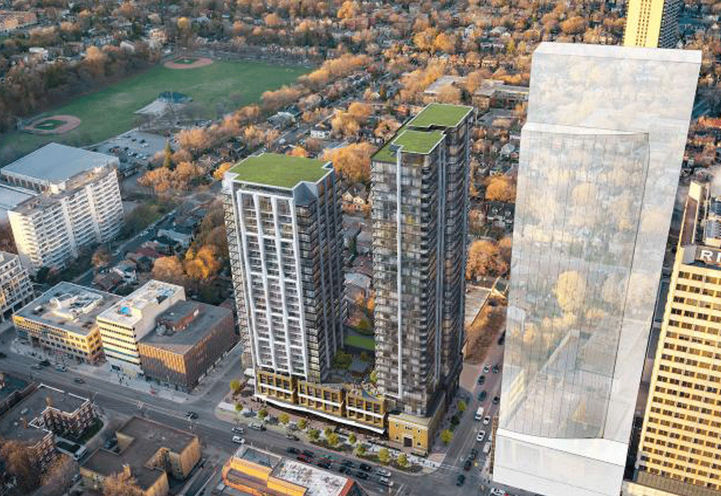 Aerial View of 50 Eglinton Ave West Condos