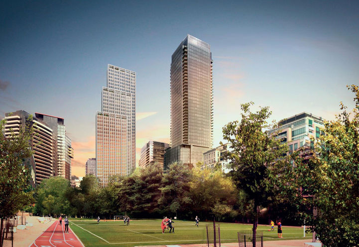 50 Scollard Condos View of Building Exterior From The Park