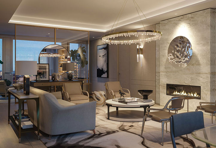 Living Room at 50 Scollard Condos