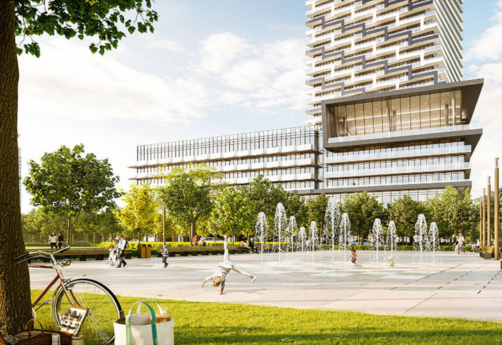 Looking to the Community Park infront of M City Condos 3 Podium