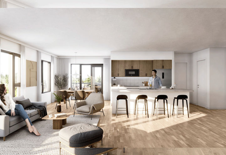 Rainbow Lake Flats Interior View