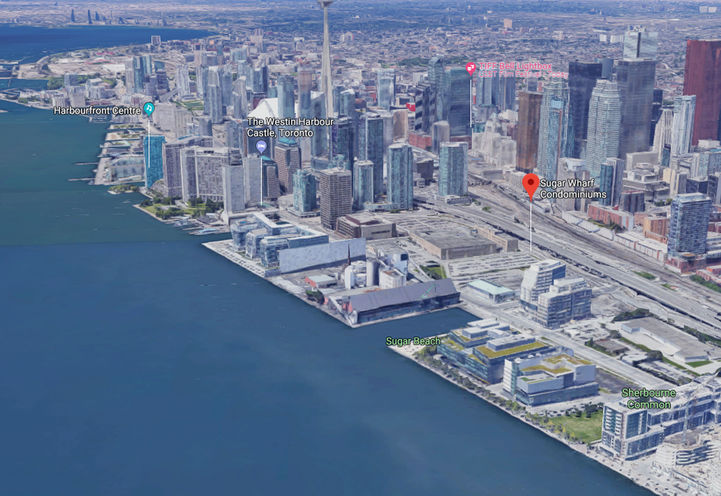 Sugar Wharf Condos Aerial View