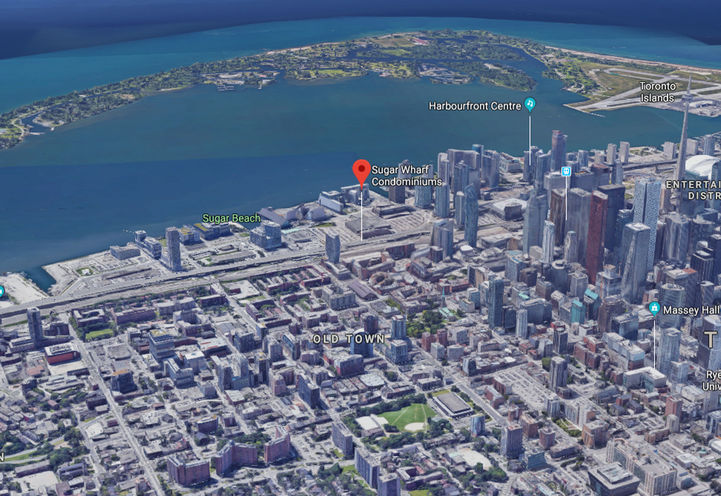 Sugar Wharf Condos Aerial View