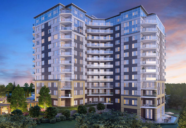 LakeVu Condos 2 Building Exteriors at Dusk