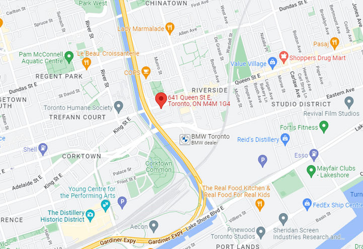 641 Queen Street East Condos Map View of Project Location