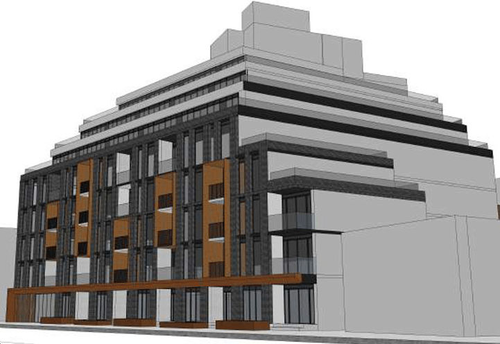 Looking South-West at 646 Dufferin Street Condos