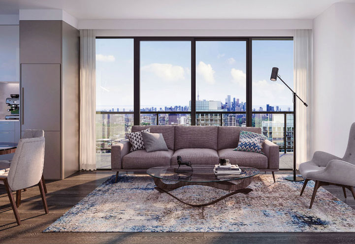 Living Room Suite Interior  at 65 Broadway Avenue Condos