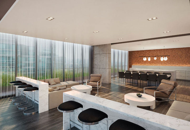 Party Room at 65 Broadway Avenue Condos