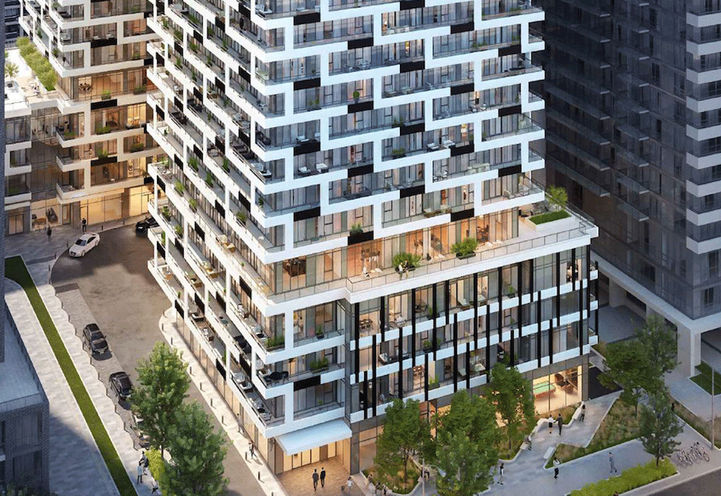 Podium View of 65 Broadway Condos Early Rendering