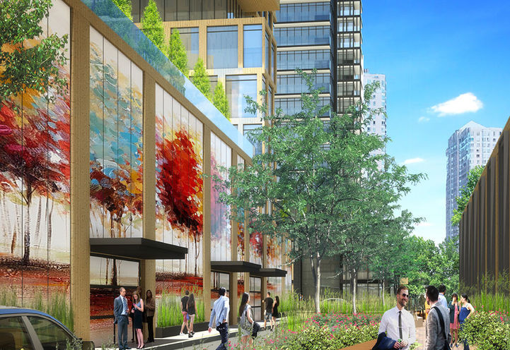 Looking to the Pedestrian Promenade at 670 Progress Condos 3