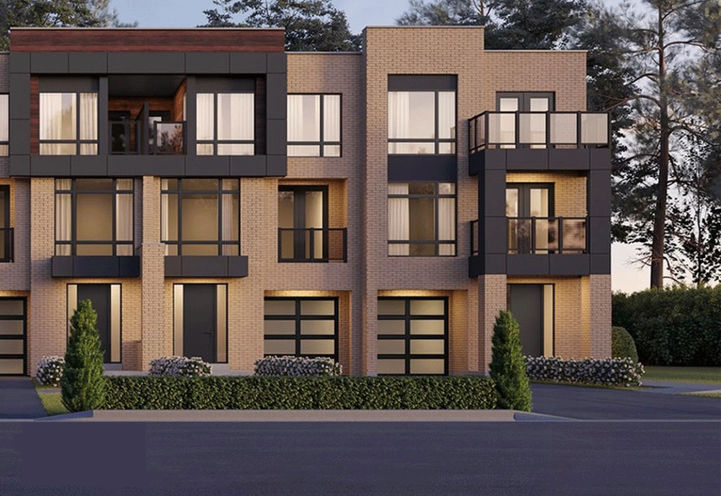 Close Up Street View of Exteriors of SXSW Towns Corner Units