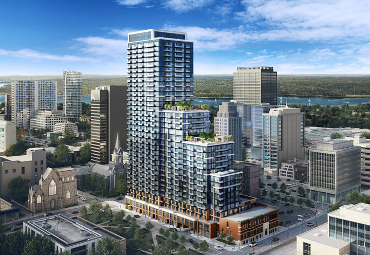 75 James Condos Bird's Eye View of Tower Exterior