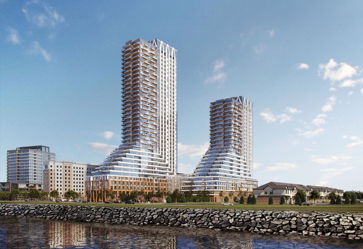 8 Shoreview Place Condos Street Level View of Towers