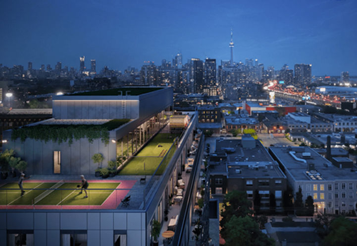 8 Temple Condos Rooftop Terrace Night Skyline View