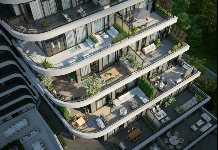 8188 Yonge Condos, Bird's Eye View of  Rooftop Terraces