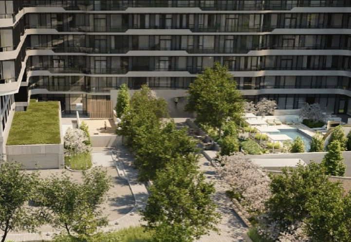 8188 Yonge Condos, Close Up View of Terrace Courtyard with Greenery