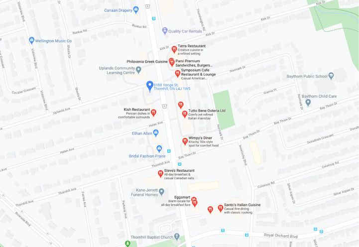 8188 Yonge Condos-Nearby Restaurants and Bars