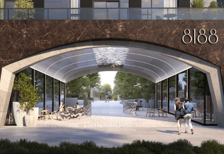 8188 Yonge Condos, Podium Level Tunnel with Outdoor Lounge